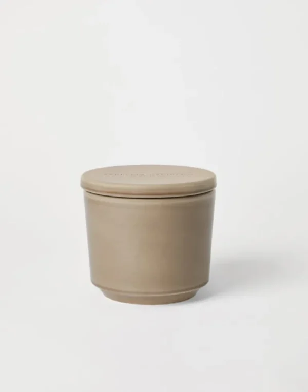 Maxi scented candle in craquelé ceramic vessel with lid