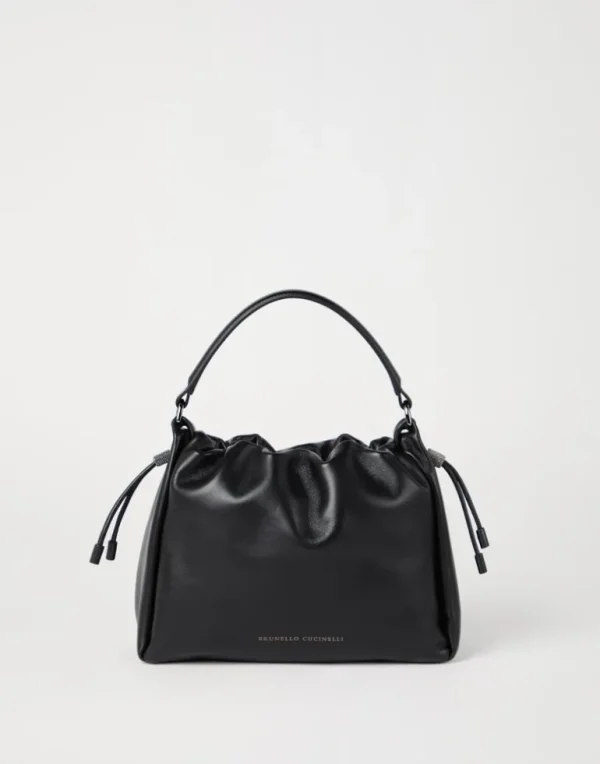 Mellow small bucket bag in soft leather with monili