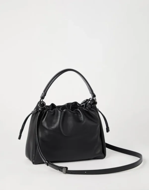 Mellow small bucket bag in soft leather with monili