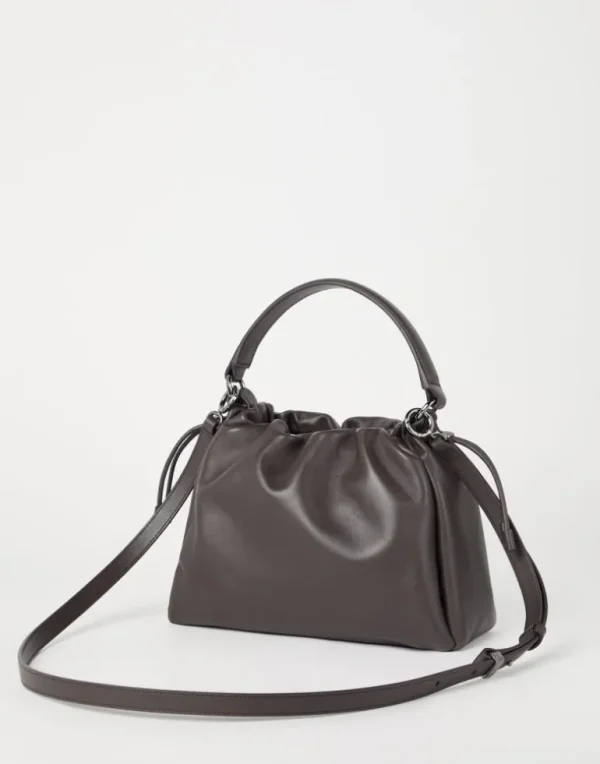 Mellow small bucket bag in soft leather with monili