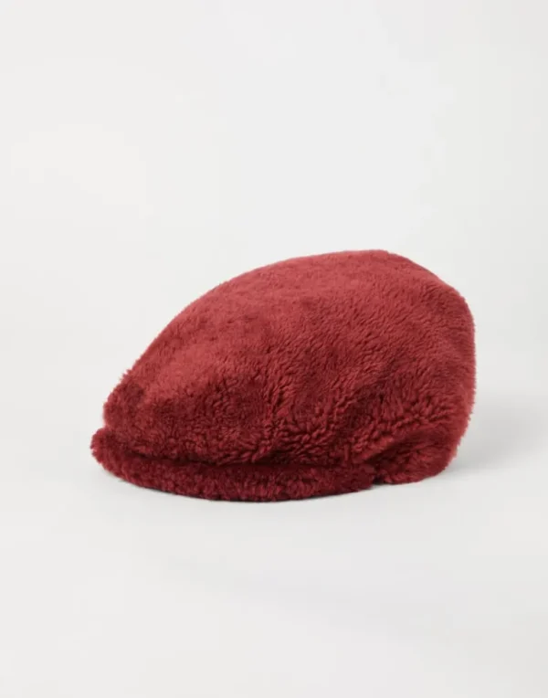 Merino shearling flat cap