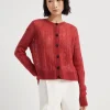 Mohair and wool cable knit cardigan