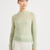 Mohair and wool cable knit sweater