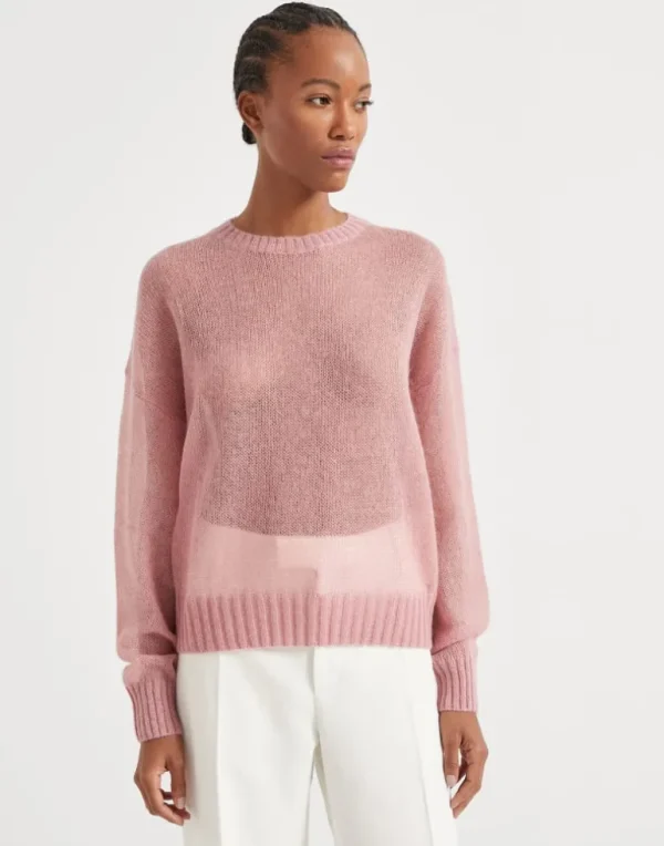 Mohair and wool sweater with monili