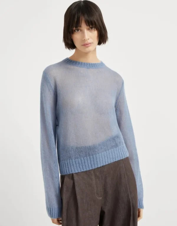 Mohair and wool sweater with monili