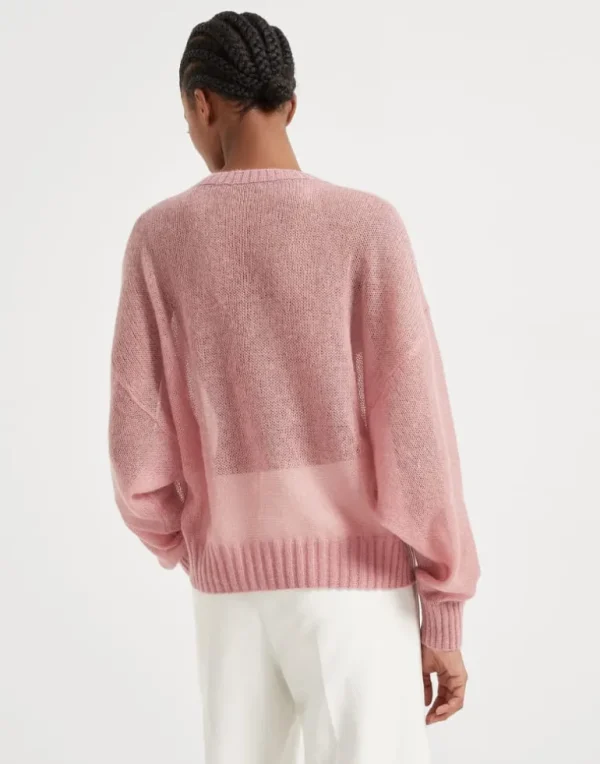 Mohair and wool sweater with monili