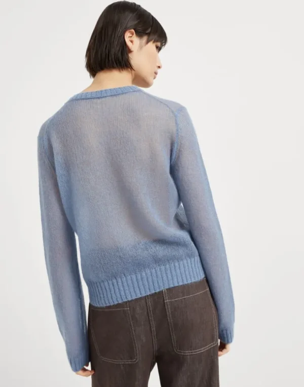 Mohair and wool sweater with monili