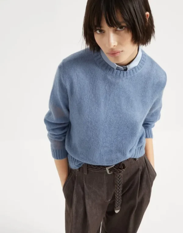 Mohair and wool sweater with monili