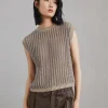 Mohair, wool and cashmere knit top with precious ribbing