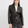 Nappa leather blazer with monili