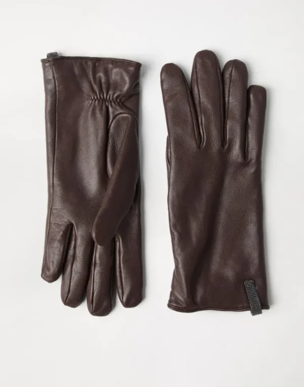 Nappa leather gloves with monili