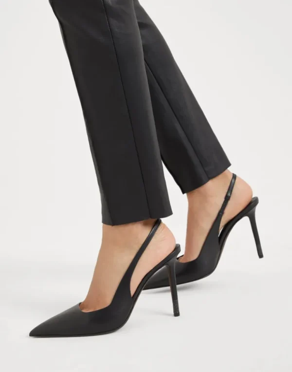 Nappa leather heels with monili