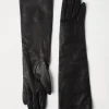 Nappa leather long gloves