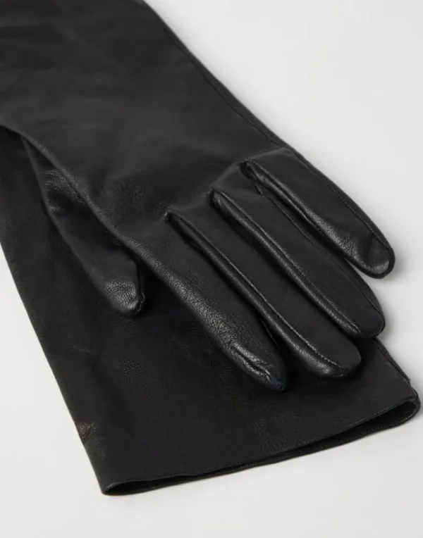 Nappa leather long gloves