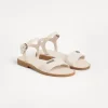 Nappa leather sandals with monili