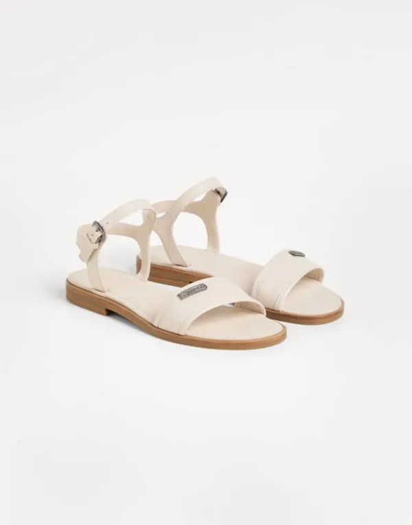 Nappa leather sandals with monili