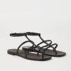 Nappa leather sandals with precious strap