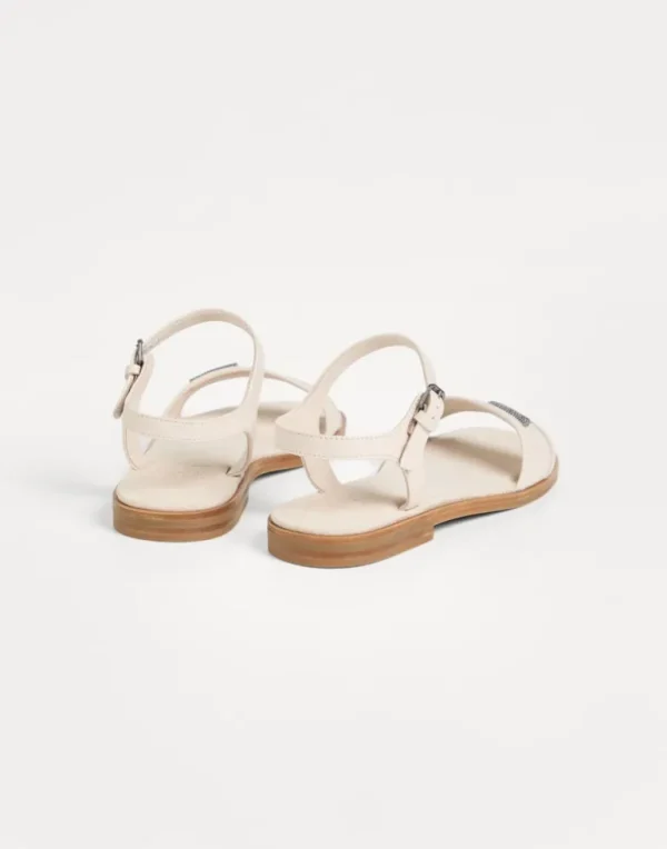 Nappa leather sandals with monili