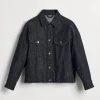 No-fade denim four-pocket jacket with monili