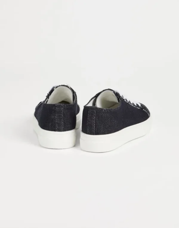 No-fade denim sneakers with monili