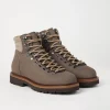 Nubuck mountain-style boots with wool diagonal insert