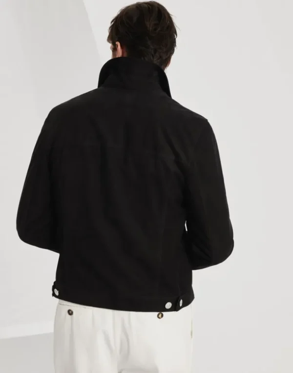 Nubuck shirt-style outerwear jacket