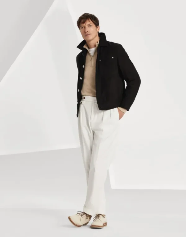 Nubuck shirt-style outerwear jacket