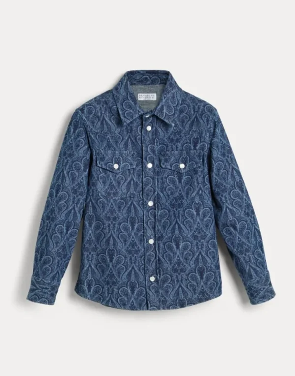 Paisley denim western shirt