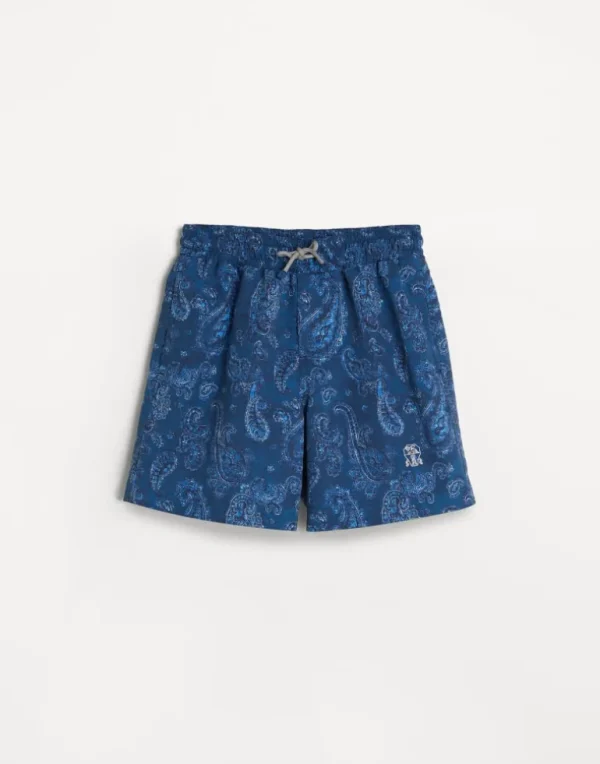 Paisley swim shorts