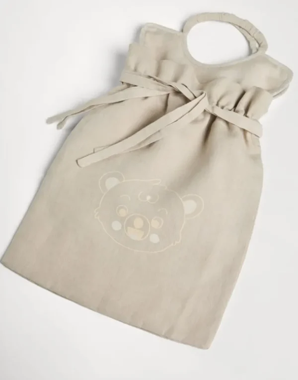 2-piece Bernie & Friends bib set in linen with print