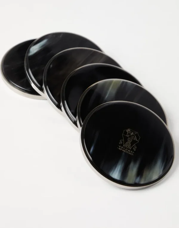 6-piece buffalo horn coaster set