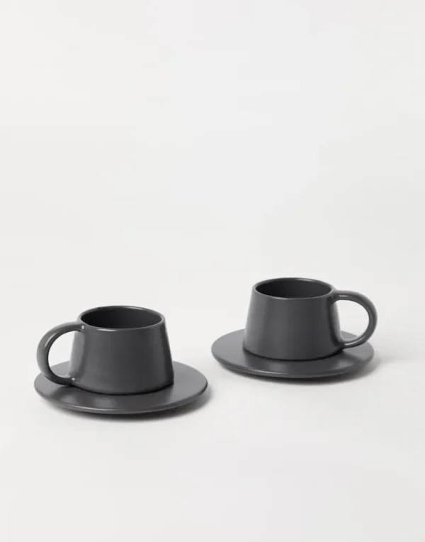 2-piece ceramic cup set with saucer