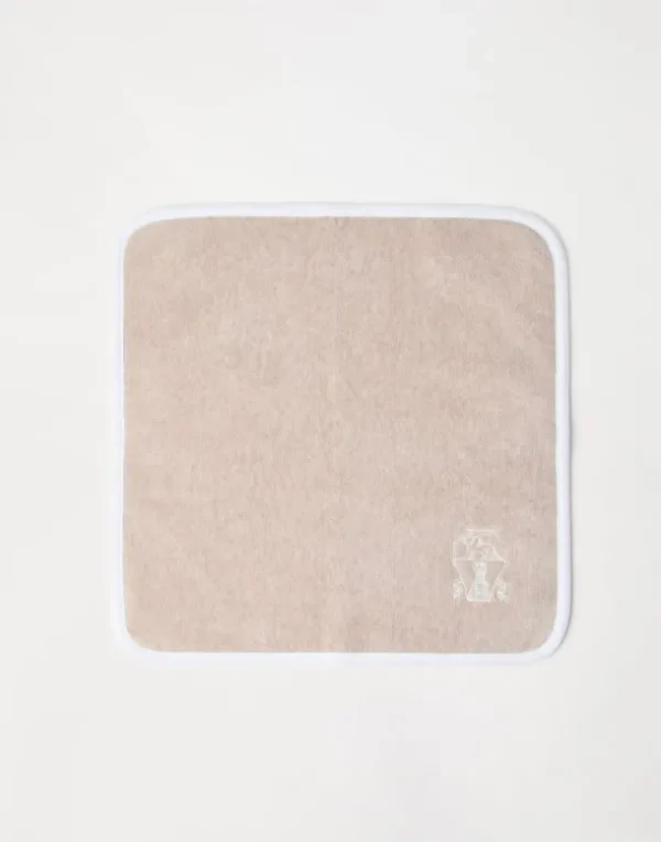 2-piece cotton terrycloth hand towel set with embroidery