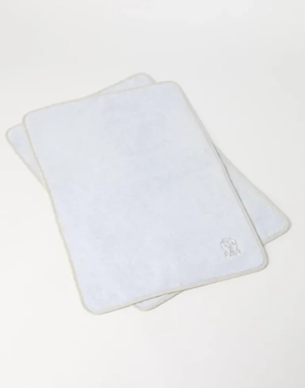 2-piece cotton terrycloth towel set with embroidery