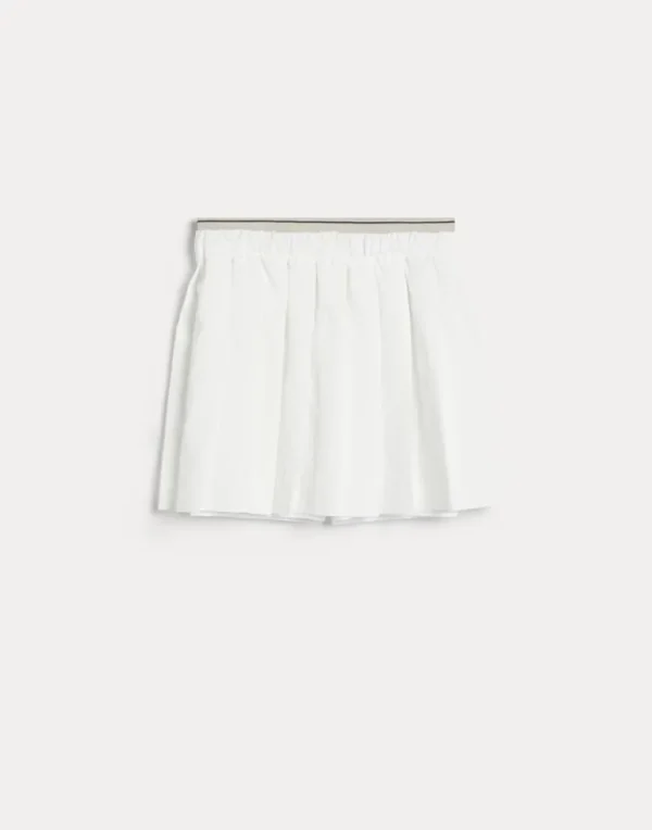 Pleated techno poplin tennis skirt with shorts