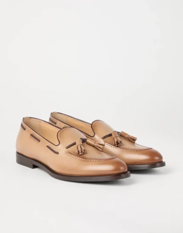 Polished calfskin penny loafers with tassels