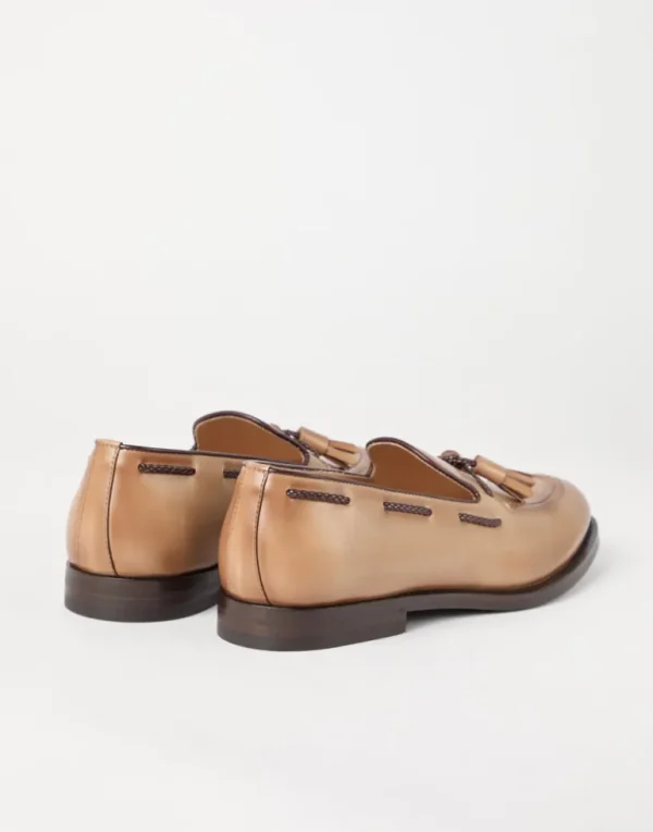 Polished calfskin penny loafers with tassels