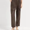 Polished linen twill ergonomic chino trousers