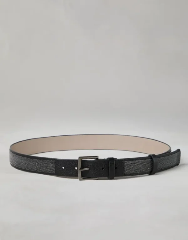 Precious belt in grained leather