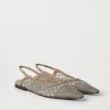 Precious net embroidery slingback flats