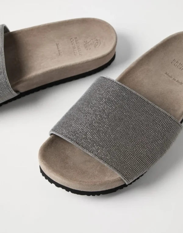 Precious slides in suede