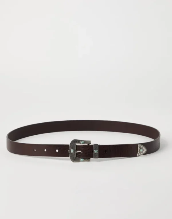 Pull-up calfskin belt