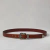 Pull-up calfskin belt