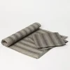 Runner and two napkins set in striped linen