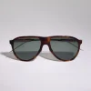 Sartorial Sunset acetate and titanium sunglasses with polarized lenses