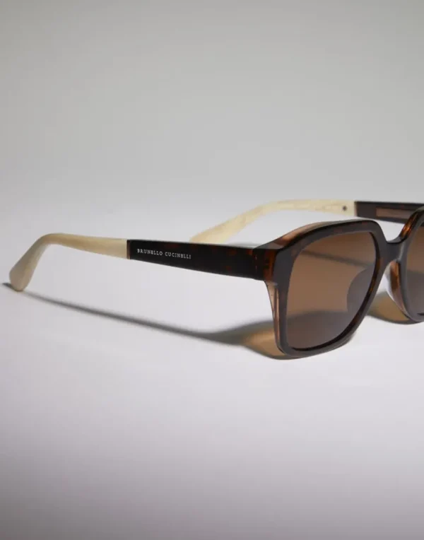 Sartorial Sunset acetate sunglasses with polarized lenses