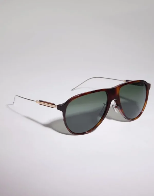 Sartorial Sunset acetate and titanium sunglasses with polarized lenses