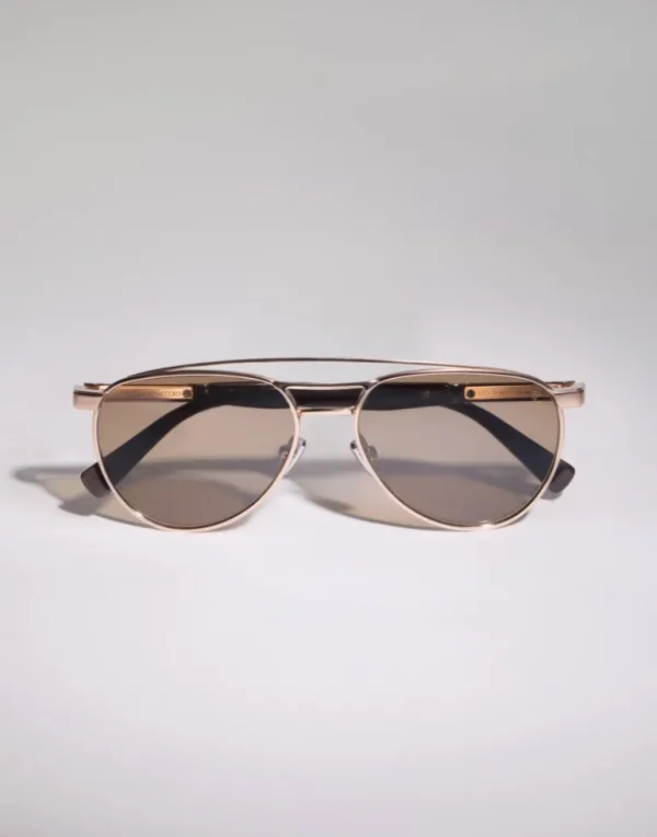 Sartorial Sunset gold-plated titanium and horn sunglasses