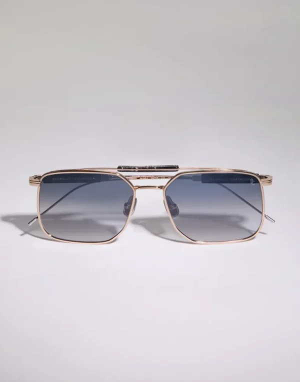 Sartorial Sunset gold-plated titanium and horn sunglasses