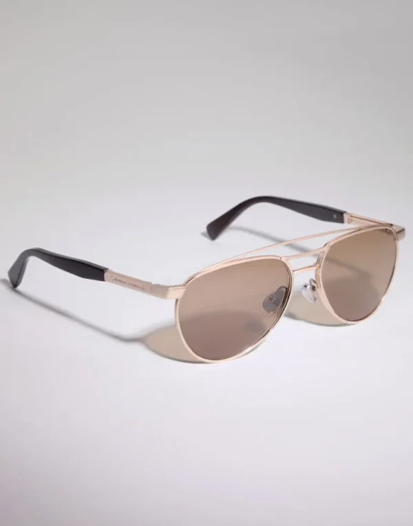 Sartorial Sunset gold-plated titanium and horn sunglasses